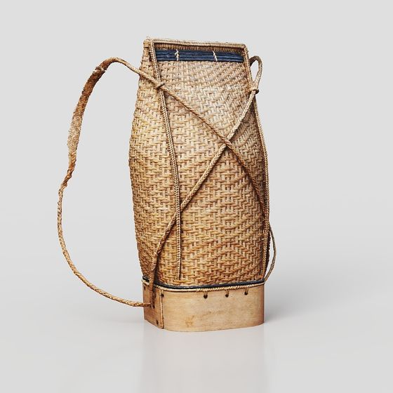 Crafted African Grass Weaved Water Kettle 3D model