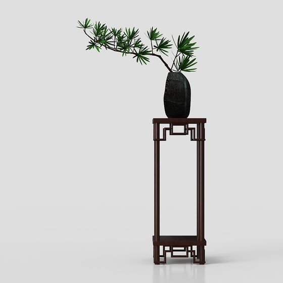 Stylish Minimalist Plant Stand 3D model for Creative Spaces