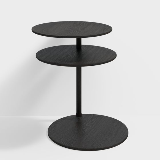 Elegant Two-Tier Round Table 3D model