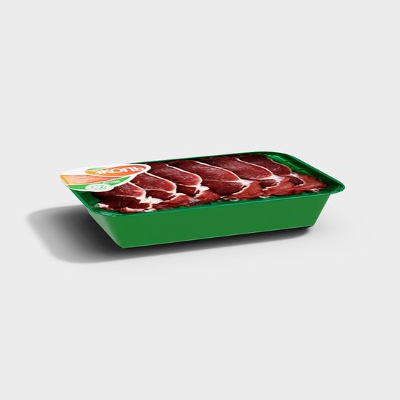 Realistic Meat Packaging Box 3D model for Culinary Projects