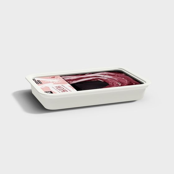 Realistic Meat Packaging Box 3D model