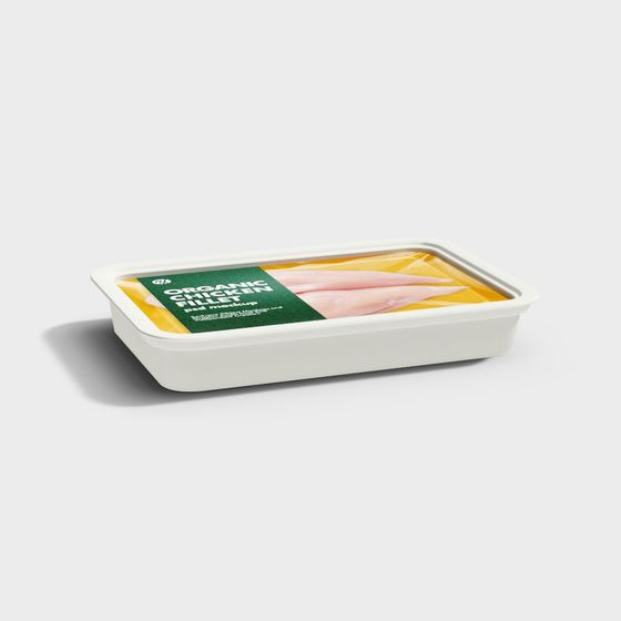 Organic Chicken Breast Packaging Box 3D model for Healthy Living