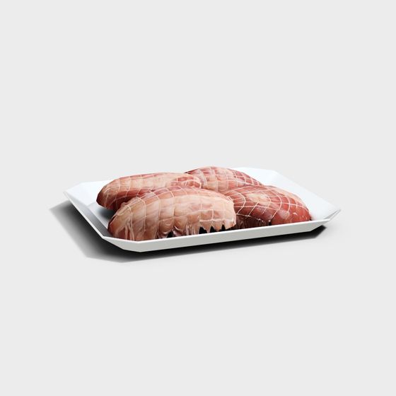 Smoked Ham Platter 3D model