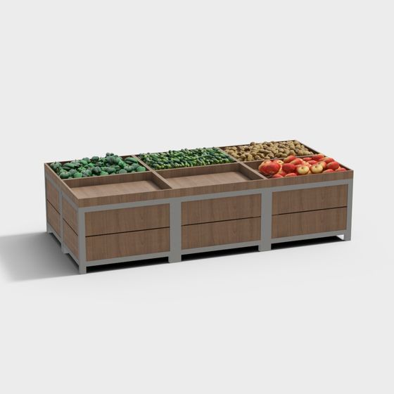 Lively Fruit Stall 3D Model for Interactive Designs