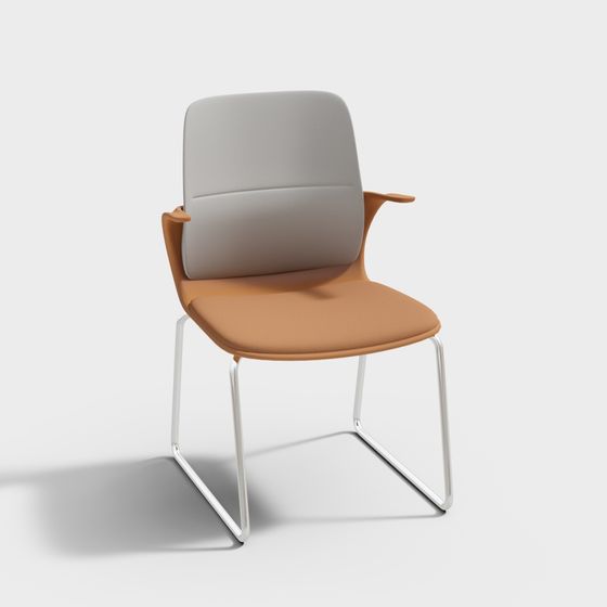 Tangjing TJ Office Chair 3D Model in Orange Finish