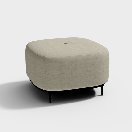 Stylish Round Sofa Stool 3D model