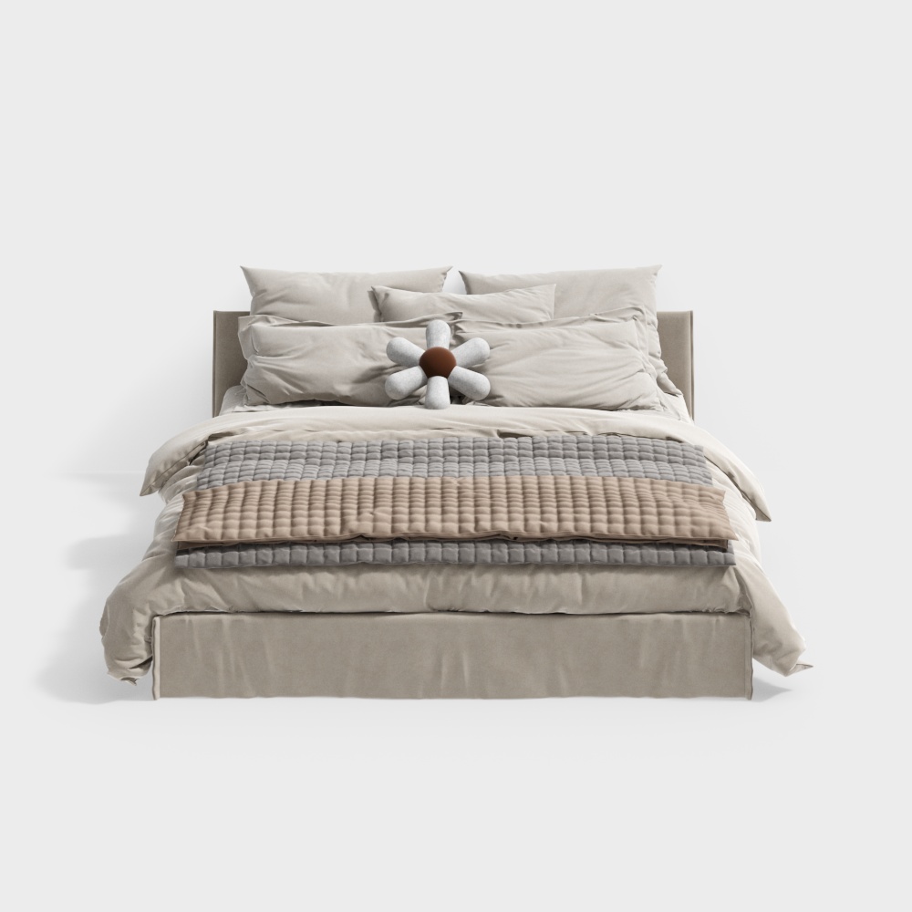 Modern Minimalist Bed 3D model