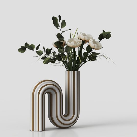 Streamlined Vase 3D model for Elegant Interiors