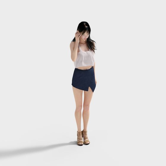 Summer Stroller Low-Poly 3D model