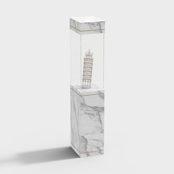 Leaning Pisa Tower Display Cabinet 3D model