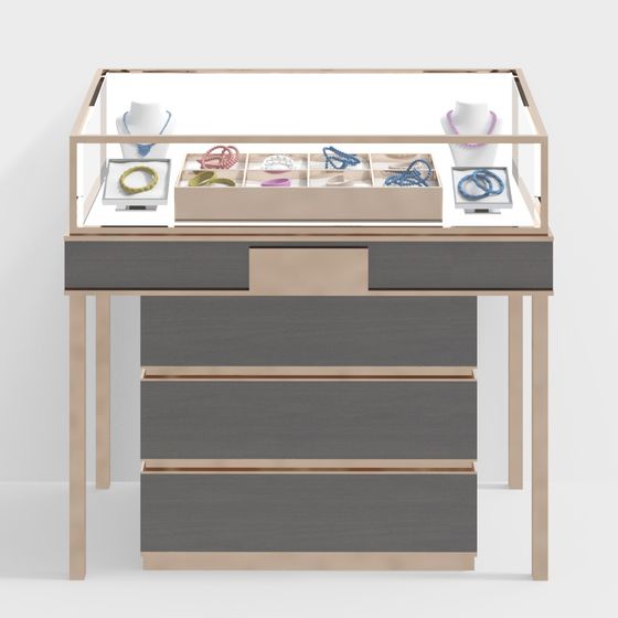 Elegant Jewelry Display Cabinet 3D model
