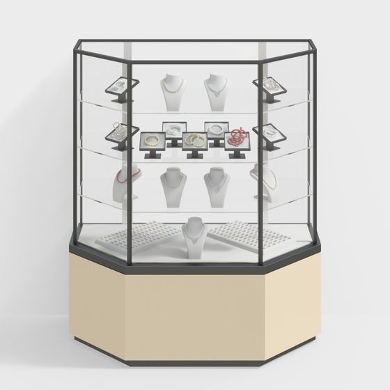 Elegant Jewelry Display Case 3D Model