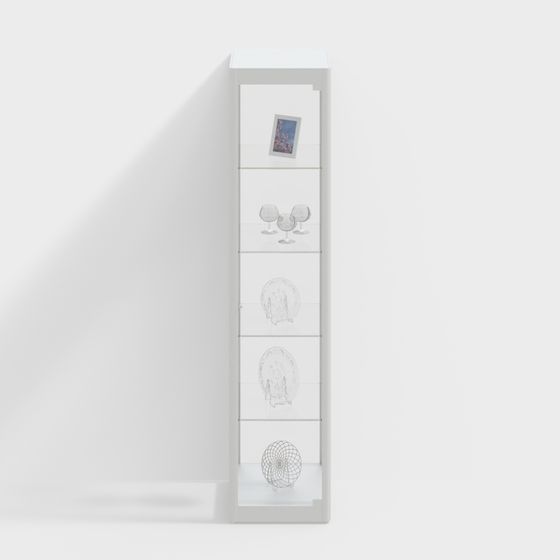 Stylish Glass Display Cabinet 3D model