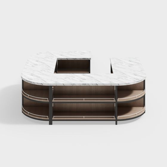 Sleek Marble TV Stand 3D model