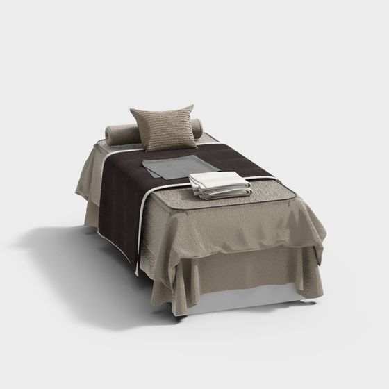 Elegant Low-Polygon Bed 3D model for Modern Interiors