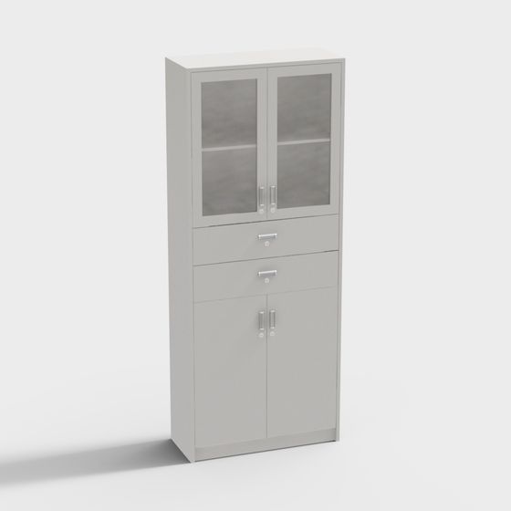 Modern Glass Door Storage Cabinet 3D model