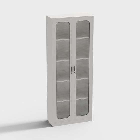 Modern Minimalist Glass Door Storage Cabinet 3D model