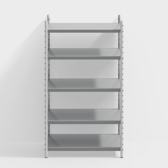 Modern Minimalist Low-Poly Bookshelf 3D model