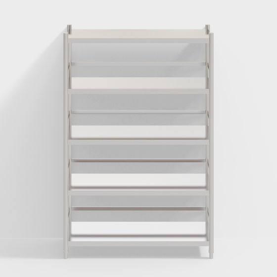 Minimalist Low-Polygon Bookshelf 3D model