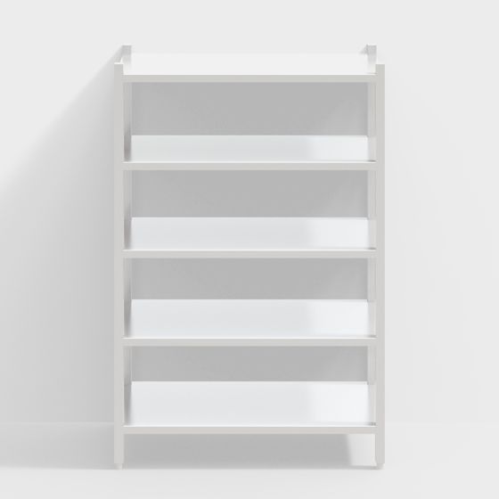 Minimalist 3D Bookshelf Model for Modern Interiors