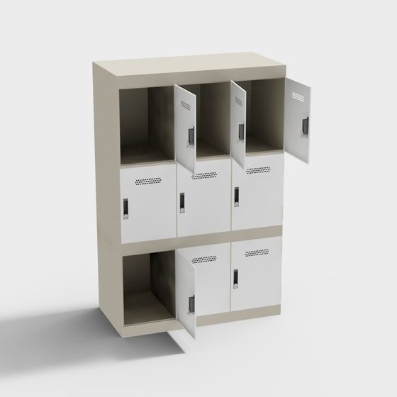 Stylish School Locker 3D Model