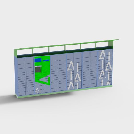 Futuristic Low-Poly Server Room 3D model