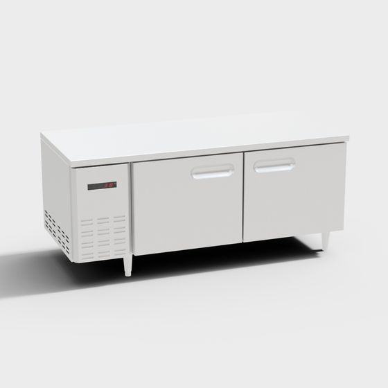 Minimalist Low-Poly Refrigerator 3D Model