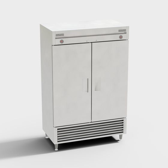 Modern Stainless Steel Refrigerator 3D model