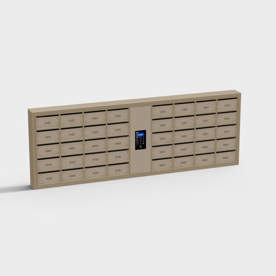 Sleek Smart Mailbox Cabinet 3D Model