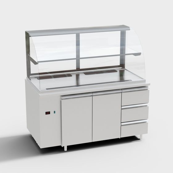 Stylish Stainless Steel Display Cabinet 3D model