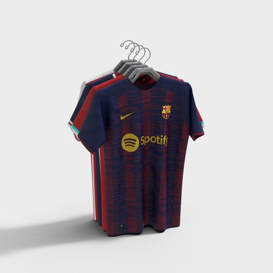 Low Poly Football Club Jersey 3D Model