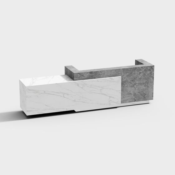 Elegant Minimalist Reception Desk 3D model