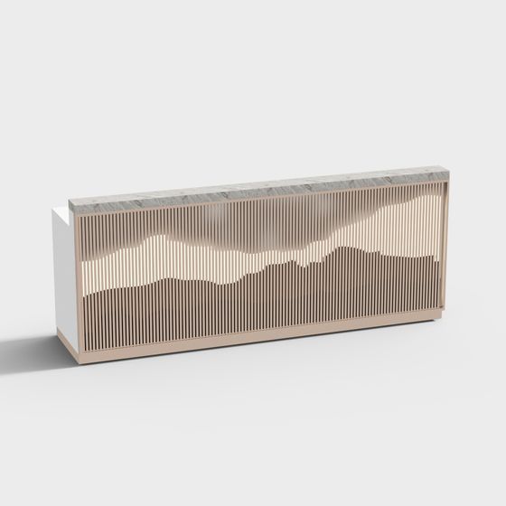 Wavy Art Cabinet 3D model for Modern Spaces