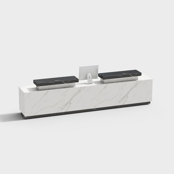 Elegant Minimalist Reception Desk 3D model