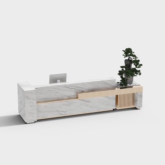 Minimalist Reception Desk 3D model