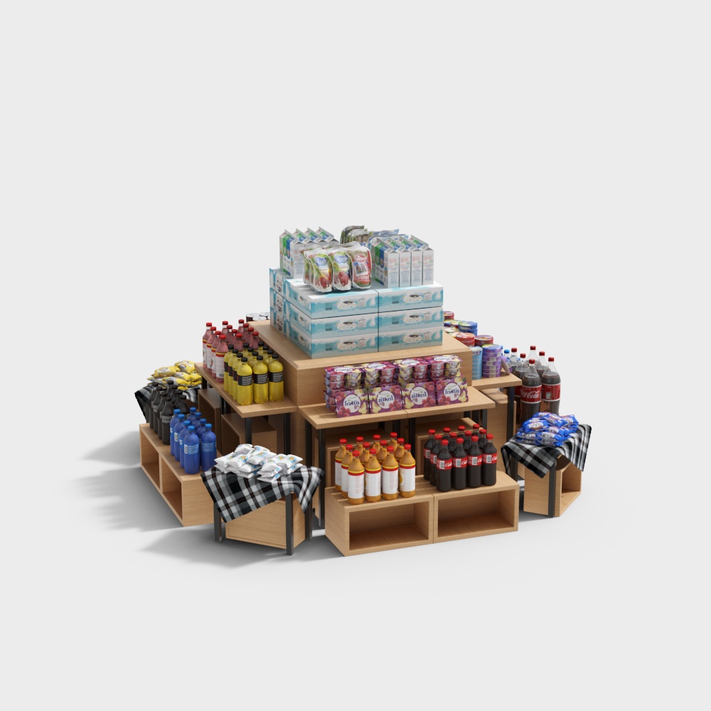 Low Poly Convenience Store Shelf 3D model