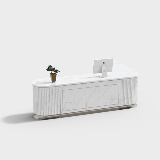 Elegant Marble Desk 3D model for Modern Workspaces