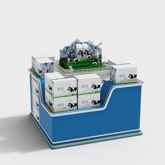 Charming Milk Stand Display 3D model