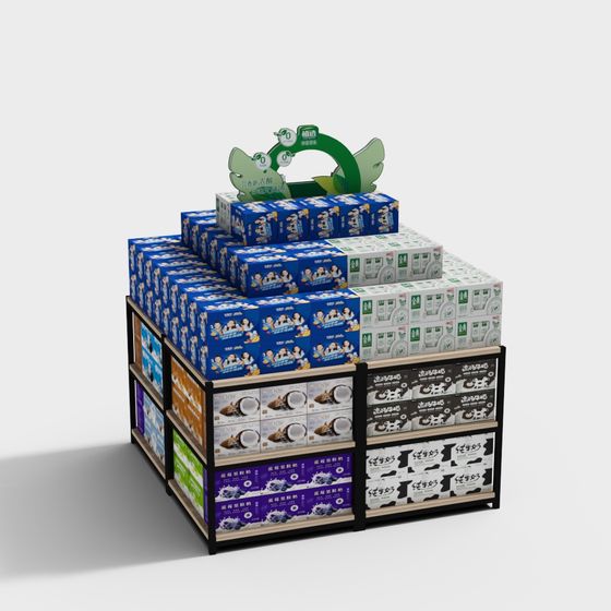 Modern Milk Display Rack 3D Model