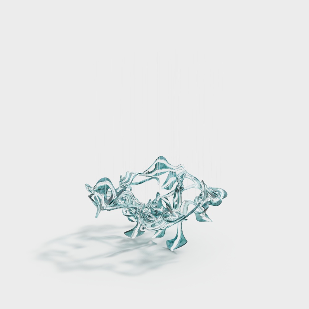 Office building lobby art chandelier