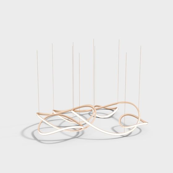 Sleek Flowing Pendant Lamp 3D model