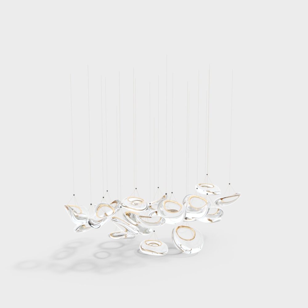 Office building lobby art chandelier