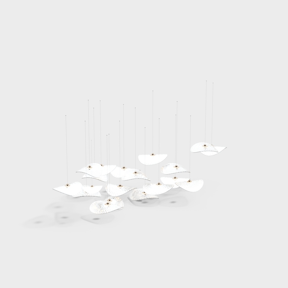 Office building lobby art chandelier