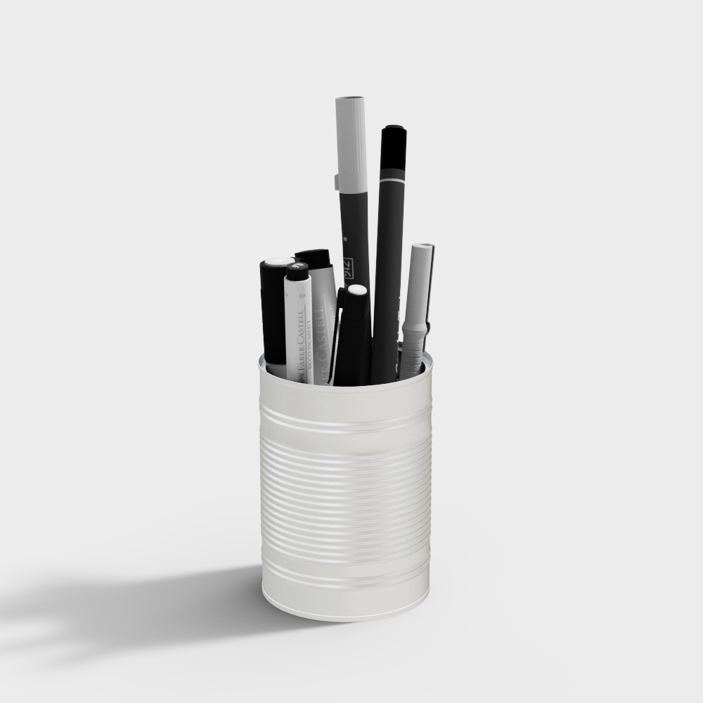 Minimalist High-Detail Pen Holder 3D model