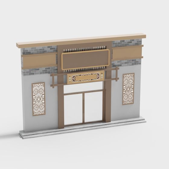 Ancient Charm Gate Pavilion 3D model