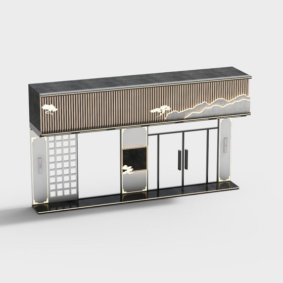 Minimalist Eastern Aesthetic Building 3D model