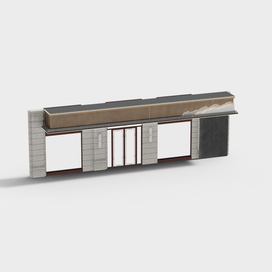 Futuristic Low-Poly Building 3D model