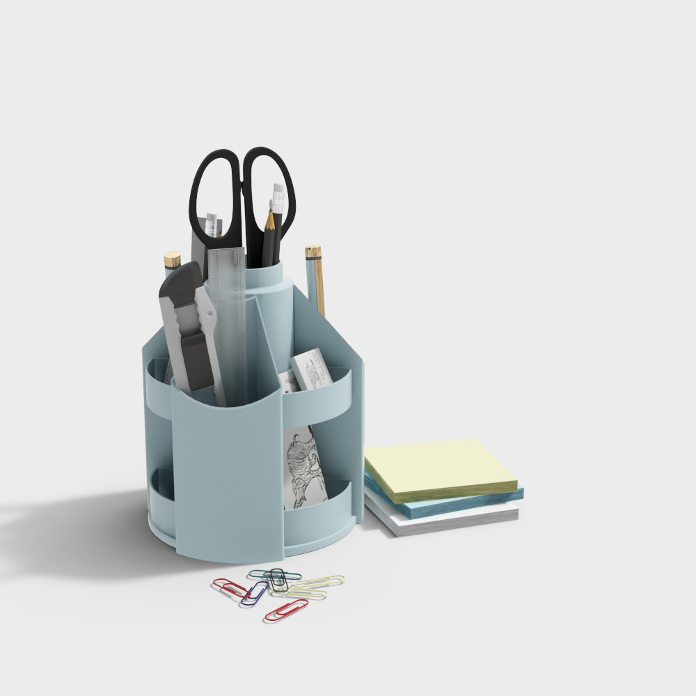 Stylish Rotating Pen Holder 3D Model