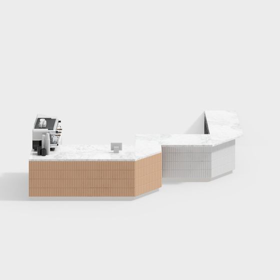 Minimalist Coffee Bar Counter 3D model