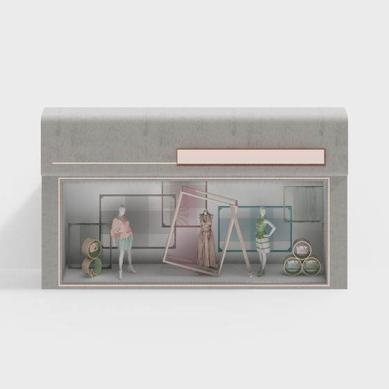 Fashion Boutique Showcase 3D model